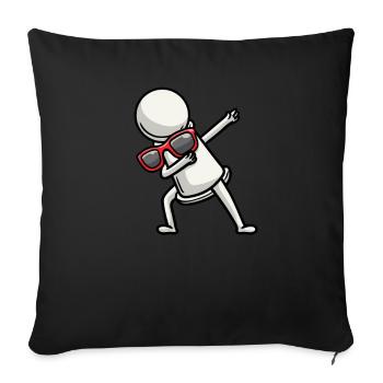 Dancing chess pieces Chess players - Sofa pillowcase 17,3'' x 17,3'' (45 x 45 cm) - black - Front