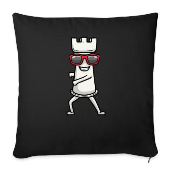 Dancing chess pieces Chess players - Sofa pillowcase 17,3'' x 17,3'' (45 x 45 cm) - black - Front