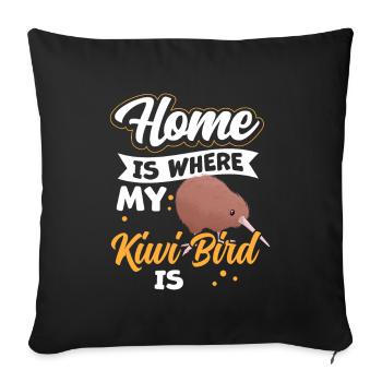 L’oiseau kiwi est ma maison Nouvelle-Zélande - Housse de coussin décorative 45 x 45 cm - noir - Devant