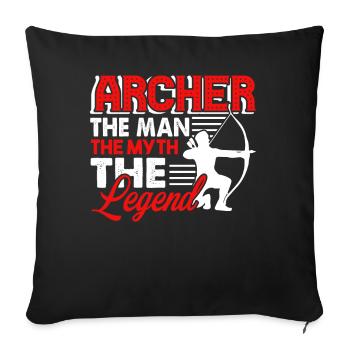 Archery Archer The Man The Myth The Legend - Sofa pillowcase 17,3'' x 17,3'' (45 x 45 cm) - black - Front