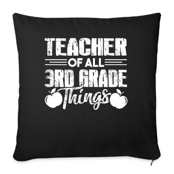 3rd Grade Teacher Teacher Of All 3rd Grade Things - Sofa pillowcase 17,3'' x 17,3'' (45 x 45 cm) - black - Front