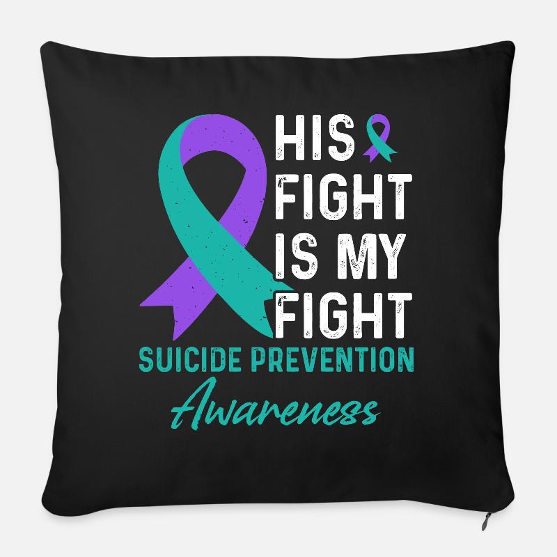 Suicide Prenvention Awareness Suizidprävention - Sofakissenbezug 45 x 45 cm - Schwarz