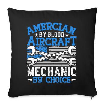 Love Airplane aviation - Sofa pillowcase 17,3'' x 17,3'' (45 x 45 cm) - black - Front