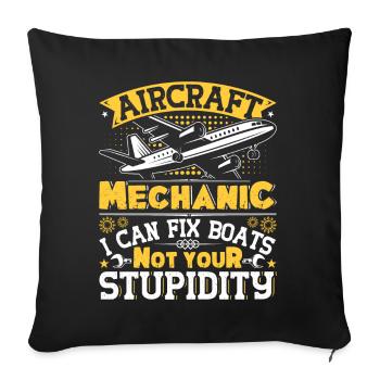 Love Airplane aviation - Sofa pillowcase 17,3'' x 17,3'' (45 x 45 cm) - black - Front