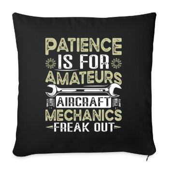 Love Airplane aviation - Sofa pillowcase 17,3'' x 17,3'' (45 x 45 cm) - black - Front