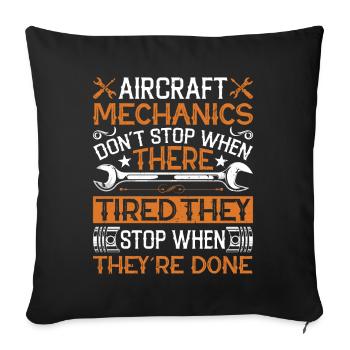 Love Airplane aviation - Sofa pillowcase 17,3'' x 17,3'' (45 x 45 cm) - black - Front