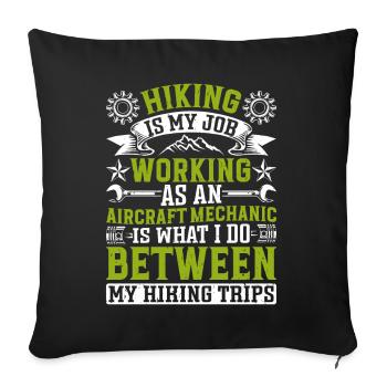 Love Airplane aviation - Sofa pillowcase 17,3'' x 17,3'' (45 x 45 cm) - black - Front
