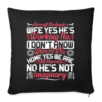 Love Airplane aviation - Sofa pillowcase 17,3'' x 17,3'' (45 x 45 cm) - black - Front