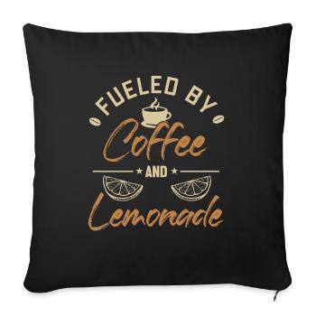 Alimenté par le café et la limonade Limonade - Housse de coussin décorative 45 x 45 cm - noir - Devant