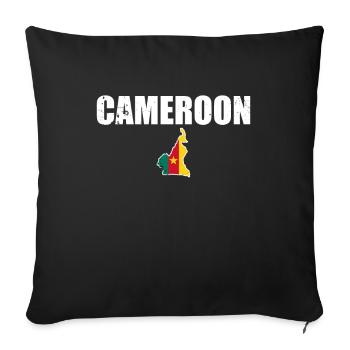Cameroun Carte Vintage Cameroun Drapeau camerounais - Housse de coussin décorative 45 x 45 cm - noir - Devant