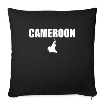 Cameroun Carte Cameroun Cameroun Camerounais - Housse de coussin décorative 45 x 45 cm - noir - Devant