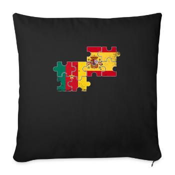 Cameroon Spain Vintage Flag Spanish Cameroonian - Sofa pillowcase 17,3'' x 17,3'' (45 x 45 cm) - black - Front