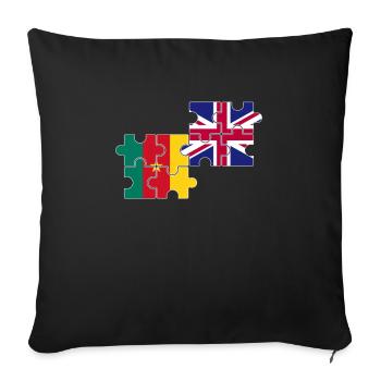 Cameroun Drapeau du Royaume-Uni Cameroun britannique - Housse de coussin décorative 45 x 45 cm - noir - Devant