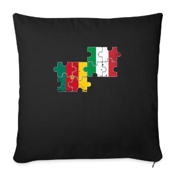 Cameroon Italy Vintage Flag Cameroonian - Sofa pillowcase 17,3'' x 17,3'' (45 x 45 cm) - black - Front