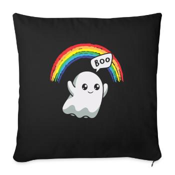 Boo Ghost Rainbow Halloween - Sofa pillowcase 17,3'' x 17,3'' (45 x 45 cm) - black - Front
