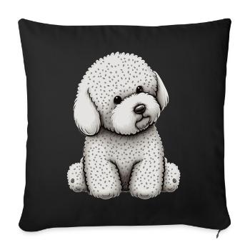 Cute Bichon Frise Dog Breed Pet Lover - Sofa pillowcase 17,3'' x 17,3'' (45 x 45 cm) - black - Front