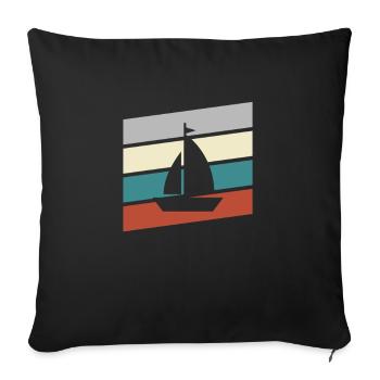 Rétro de la voile - Housse de coussin décorative 45 x 45 cm - noir - Devant
