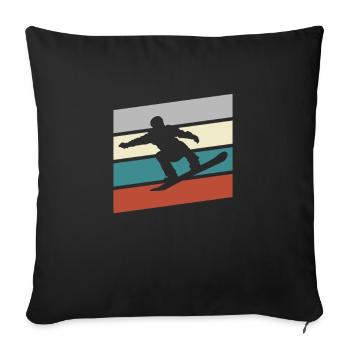 Snowboarding Retro - Sofa pillowcase 17,3'' x 17,3'' (45 x 45 cm) - black - Front