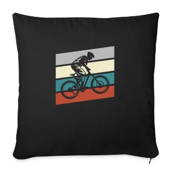 Mountain Bike Retro - Sofa pillowcase 17,3'' x 17,3'' (45 x 45 cm) - black - Front