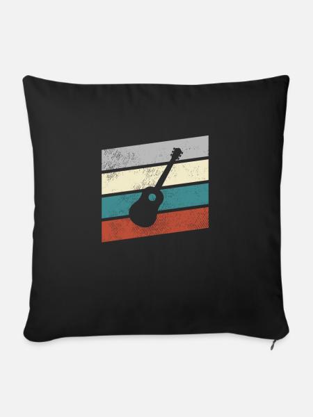 Gitarre Retro - Sofakissenbezug 45 x 45 cm - Schwarz