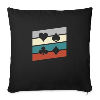 Poker Rétro - Housse de coussin décorative 45 x 45 cm - noir - Devant