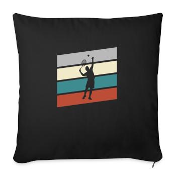 Tennis Rétro - Housse de coussin décorative 45 x 45 cm - noir - Devant