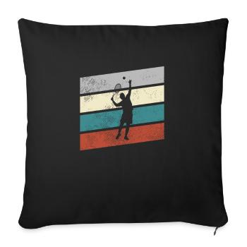 Tennis Rétro - Housse de coussin décorative 45 x 45 cm - noir - Devant