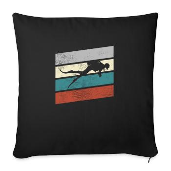 Diving Retro - Sofa pillowcase 17,3'' x 17,3'' (45 x 45 cm) - black - Front
