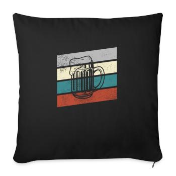 Bier Retro - Sofakissenbezug 45 x 45 cm - Schwarz - Vorne