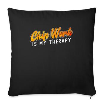 Chip Work Is My Therapy - Chip Work Glass Artist - Housse de coussin décorative 45 x 45 cm - noir - Devant