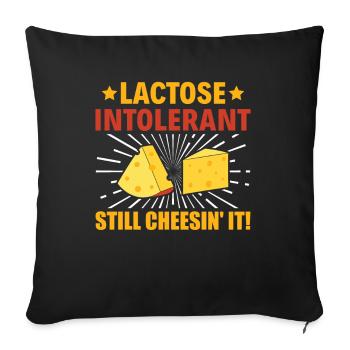 Lactose Intolerant - Still Cheesin' It - - Sofa pillowcase 17,3'' x 17,3'' (45 x 45 cm) - black - Front