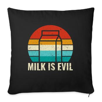 Les produits laitiers font peur - Intolérance Fromage au lait - Housse de coussin décorative 45 x 45 cm - noir - Devant