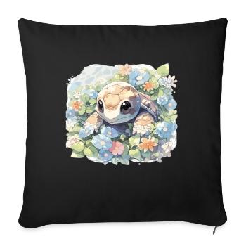 Turtle Lizard Turtle Baby Turtles - Sofa pillowcase 17,3'' x 17,3'' (45 x 45 cm) - black - Front
