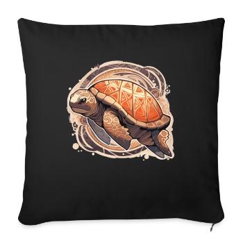 Turtle - Sofa pillowcase 17,3'' x 17,3'' (45 x 45 cm) - black - Front