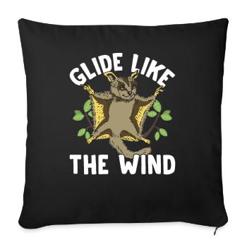 Glissez comme les propriétaires de planeurs à sucre éolien - Housse de coussin décorative 45 x 45 cm - noir - Devant