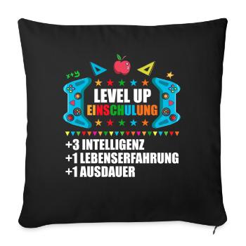Erste Klasse Einschulung Erstklässler Schulkind - Sofakissenbezug 45 x 45 cm - Schwarz - Vorne
