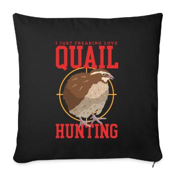 Chasse à la caille Chasse aux cailles Cadeau de chasseur de cailles - Housse de coussin décorative 45 x 45 cm - noir - Devant