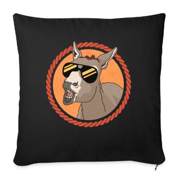 Esel Eselbesitzer Eselchen Eselliebhaber Geschenk - Sofakissenbezug 45 x 45 cm - Schwarz - Vorne
