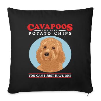 Cavapoo Dog Cavoodle Dog Owner Gift - Sofa pillowcase 17,3'' x 17,3'' (45 x 45 cm) - black - Front