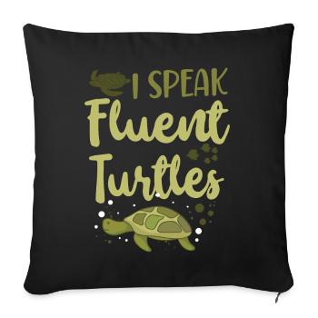 Tortue de mer Je parle couramment - Housse de coussin décorative 45 x 45 cm - noir - Devant