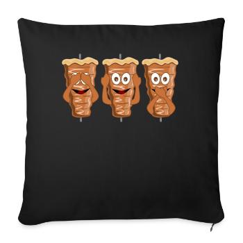Doner kebab kebab kebab bag kebab skewer - Sofa pillowcase 17,3'' x 17,3'' (45 x 45 cm) - black - Front