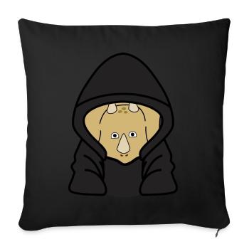 Pas de dinosaures - Housse de coussin décorative 45 x 45 cm - noir - Devant