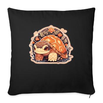 Turtle - Sofa pillowcase 17,3'' x 17,3'' (45 x 45 cm) - black - Front