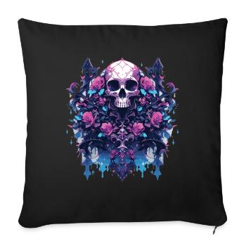 Crâne Crâne Crânes Crâne Squelette - Housse de coussin décorative 45 x 45 cm - noir - Devant