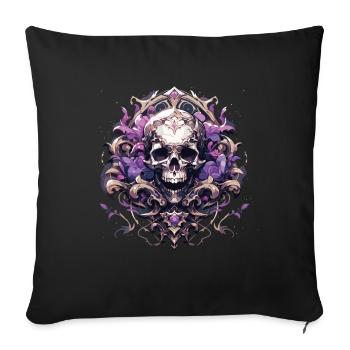 Crâne Crâne Crânes Crâne Squelette - Housse de coussin décorative 45 x 45 cm - noir - Devant