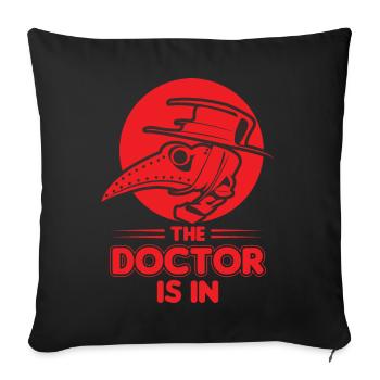 Médecin, médecin, étudiant en médecine, diplômé - Housse de coussin décorative 45 x 45 cm - noir - Devant