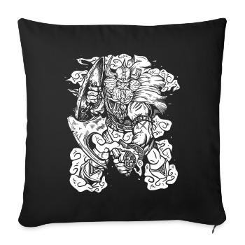 Norse Viking Warrior - Axe & Beard - Sofa pillowcase 17,3'' x 17,3'' (45 x 45 cm) - black - Front