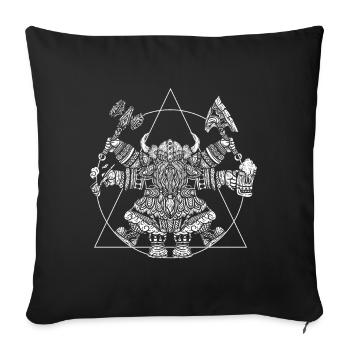 Drôle de guerrier viking de Vitruve - Housse de coussin décorative 45 x 45 cm - noir - Devant