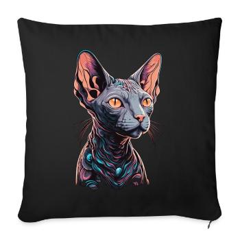 Mignon Pastel Goth Spyhnx Cat Breed Pet Lover - Housse de coussin décorative 45 x 45 cm - noir - Devant