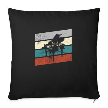 Piano Rétro - Housse de coussin décorative 45 x 45 cm - noir - Devant